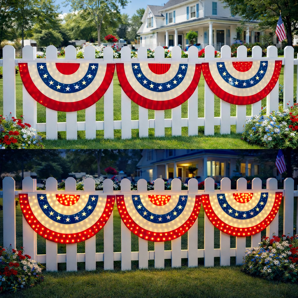 3 x 6 Ft LED Patriotic Bunting Banner for America's 250th