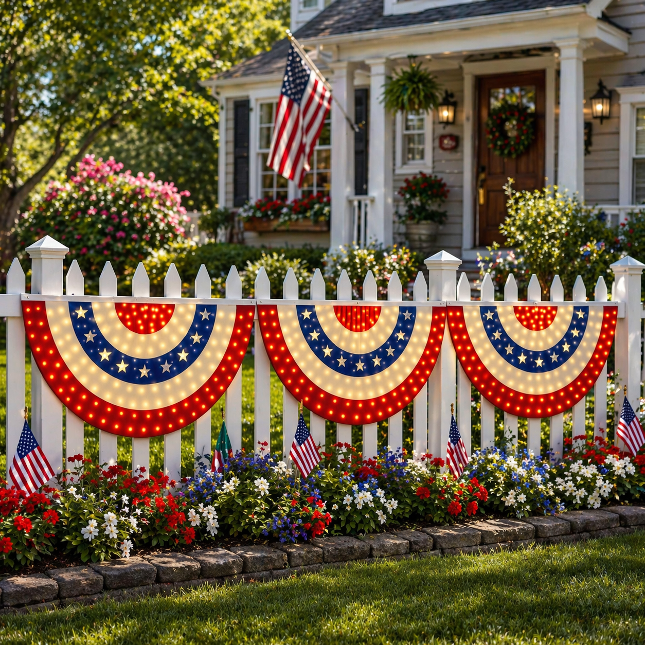 3 x 6 Ft LED Patriotic Bunting Banner for America's 250th