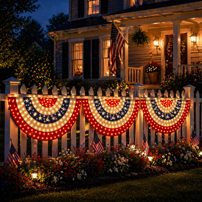 3 x 6 Ft LED Patriotic Bunting Banner for America's 250th