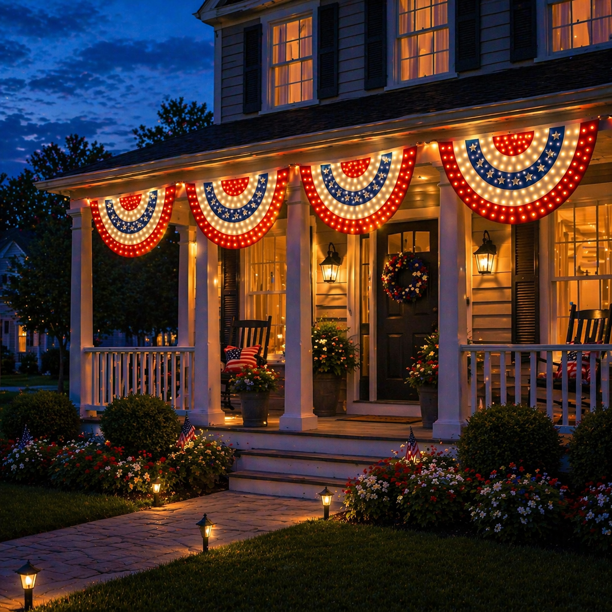 3 x 6 Ft LED Patriotic Bunting Banner for America's 250th